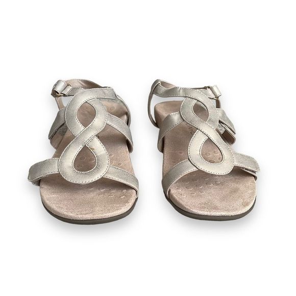 Vionic Jodie Strappy Sandal Velcro Adjustable US9 UK7 EU41 in Champagne - Picture 3 of 16